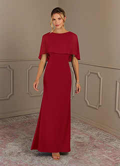 Azazie Dion Mother of the Bride Dresses Scarlet Sheath Scoop Stretch Crepe Dress image3