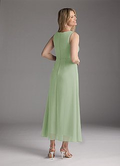 Azazie Anitta Mother of the Bride Dresses Dusty Sage Jumpsuit/Pantsuit Pleated Stretch Crepe Dress image5