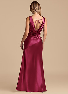 Azazie Rylina 신부 들러리 드레스 인어 메탈릭 새틴 바닥 길이 드레스 image6