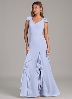Azazie Nessa Robes de demoiselle d'honneur Robe Trapèze en Mousseline de soie Lavande image1