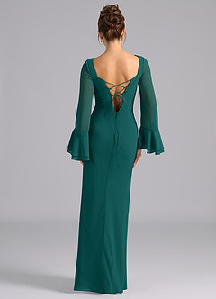 Azazie Leone Bridesmaid Dresses Peacock Mermaid Corset Chiffon Dress image6