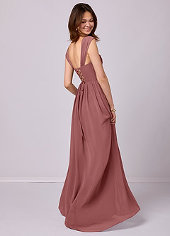 Barbie ♥ Azazie Bridesmaid Dresses Amethyst A-Line Corset Chiffon Dress image4