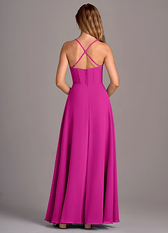 Azazie Carolyn Bridesmaid Dresses Fuchsia A-Line Pleated Chiffon Dress image6