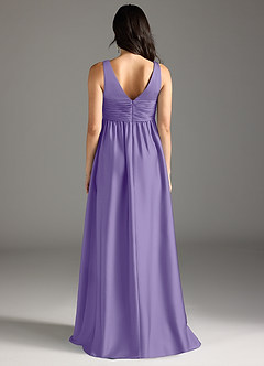 Azazie Yetta Maternity Bridesmaid Dresses A-Line Pleated Stretch Satin Floor-Length Dress image7