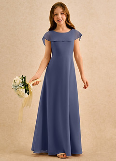 Azazie Kittie Girls Formal Flower Girl Klänningar Klä A-Line i Chiffong image1