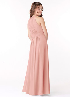 Azazie Bonnie Junior Rosette A-Line Pleated Chiffon Dress image3