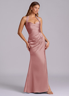 Azazie Destiny Suknie dla druhen Syrena Dekolt w kształcie serca Satyna elastyczna Do ziemi Sukienka image3