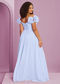 Barbie ♥ Azazie Robes de demoiselle d'honneur Robe Trapèze Convertible en Mousseline de soie Épaule décolletée Lavande image19
