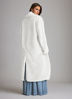 front Maxi Faux Fur Full-Length Coat