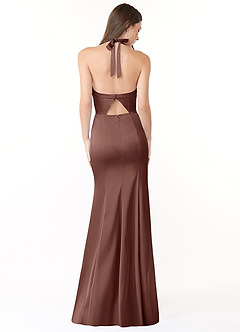 Azazie Emeria Robes de demoiselle d'honneur Robe Sirène en Satin extensible Plissée Expresso image4