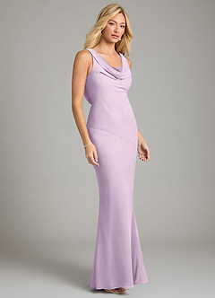 Azazie Rylina Bridesmaid Dresses Frosted Lilac Mermaid Pleated Chiffon Dress image5