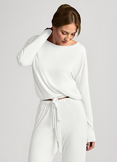 front Comfort Stretch Long Sleeve T-Shirt Pajama Set