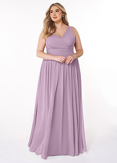 Azazie Kora Bridesmaid Dresses Wisteria A-Line Pleated Chiffon Dress image10