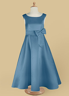 Azazie Lindy Final Sale Agave A-Line Pleated Matte Satin Dress image13