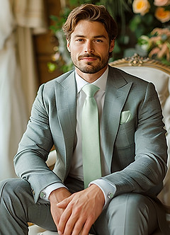 front Matching Skinny Tie & Pocket Square & Cuff Links Set