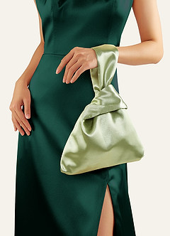 front Pochette à dragonne en satin noué