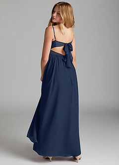 Azazie Zeya Junior Dark Navy A-Line Chiffon Dress image5