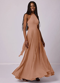 Barbie ♥ Azazie Final Sale Champagne Rose A-Line Pleated Chiffon Dress image5
