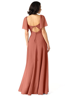 Azazie Chloe Bridesmaid Dresses Clay A-Line Sweetheart Neckline Chiffon Dress image2