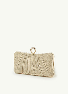 front Ruched Sparkling Clutch Bag