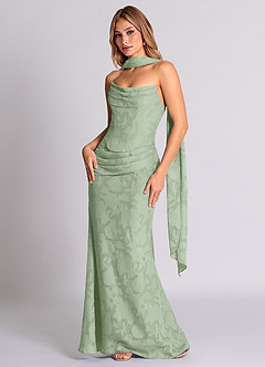 Azazie Sorrel Bridesmaid Dresses Dusty Sage Mermaid Corset Floral Burnout Convertible Dress image3