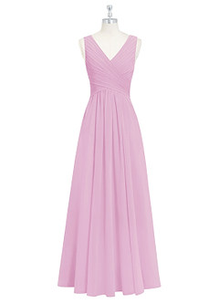 Azazie Flora Bridesmaid Dresses Candy Pink A-Line Pleated Chiffon Dress image7