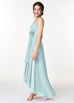 Azazie Catalina Junior Mist A-Line Ruched Chiffon Dress image5