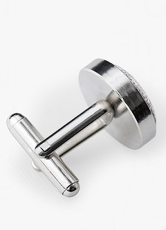 front Rounded Metallic Satin Cuff Links