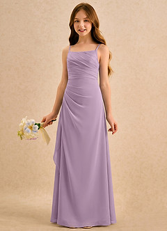 Azazie Cannoli Girls Formal Blumenmädchenkleider A-Linie Plissee Chiffon Kleid Blauregen image3
