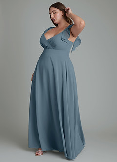 Azazie Leilani Bridesmaid Dresses Twilight A-Line Pleated Chiffon Dress image6