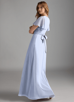 Azazie Zaniah Bridesmaid Dresses Ice A-Line Chiffon Dress image7