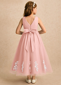 Azazie Rylie Flower Girl Dresses Rosette A-Line Lace Tulle Dress image1