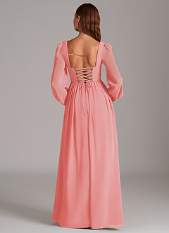 Azazie Maree Robes de demoiselle d'honneur Robe Trapèze en Mousseline de soie Corset Corail image6