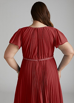 Azazie Kara Modest Bridesmaid Dresses A-Line Pleated Chiffon Floor-Length Dress image14