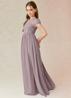 Azazie Delevingne Junior A-Linie Spitze Chiffon Kleid Dämmerung image3