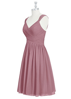 Azazie Angie Bridesmaid Dresses Vintage Mauve A-Line Corset Chiffon Dress image9