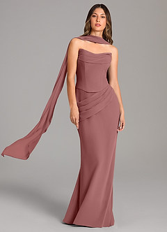 Azazie Sorrel Bridesmaid Dresses Desert Rose Mermaid Corset Chiffon Dress image1