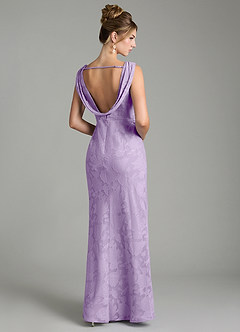 Azazie Kieryn Bridesmaid Dresses Lilac Mermaid Pleated Floral Burnout Dress image12
