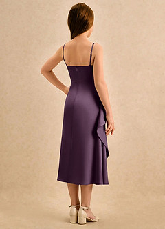 Azazie Canna Girls Formal Flower Girl Klänningar Klä A-Line i Stretch Satin Plisserad image2