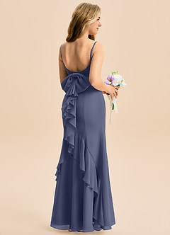 Azazie Lioren Junior Vestido de Tormenta de Gasa de Corte Sirena con Lazo image1