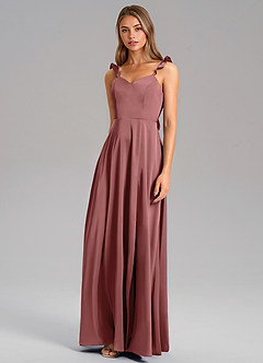 Azazie Everett Robes de demoiselle d'honneur Robe Trapèze en Satin extensible Améthyste image4
