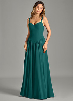 Azazie Evadina Suknie dla druhen Linia A Gorset Szyfon Do ziemi Sukienka image4