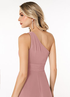 Azazie Dallas Bridesmaid Dresses Dusty Rose A-Line One Shoulder Chiffon Dress image5