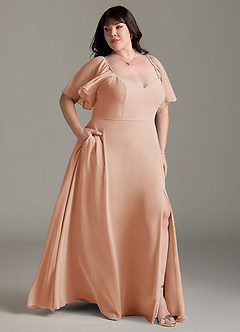Azazie Chloe Bridesmaid Dresses English Rose A-Line Sweetheart Neckline Chiffon Dress image10