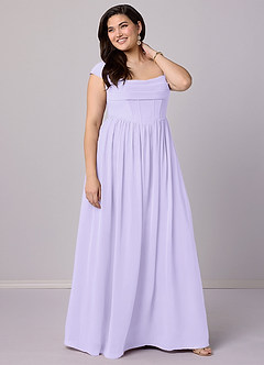 Barbie ♥ Azazie Bridesmaid Dresses Lilac A-Line Corset Chiffon Dress image11