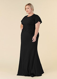 Azazie Adonna Kleider für die Brautmutter Meerjungfrau-Linie Spitze Kleid Schwarz image7