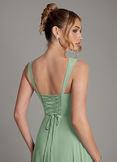 Azazie Agustina Bridesmaid Dresses Matcha Mermaid Corset Chiffon Dress image2