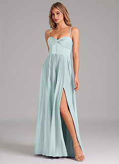 Azazie Tyla Bridesmaid Dresses Mist A-Line Sweetheart Neckline Stretch Satin Dress image4