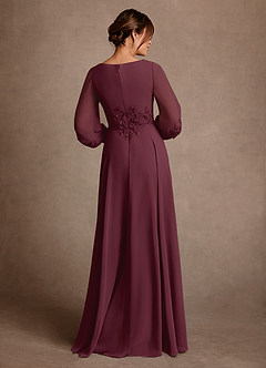 Azazie Yorba Moeder van de bruid jurken A-Lijn Jurk van Chiffon Kant Cabernet image3