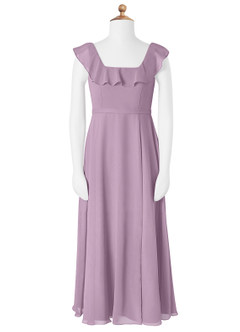 Azazie Jinny Junior Wisteria A-Line Ruched Chiffon Dress image4